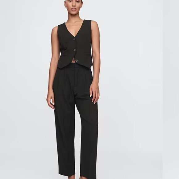 GAP 10 Tall Black Pleated Khaki Pant - Picture 1 of 5